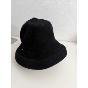 Betmar New York Womens Black 100% Wool Bucket Hat Rolled Brim NWT